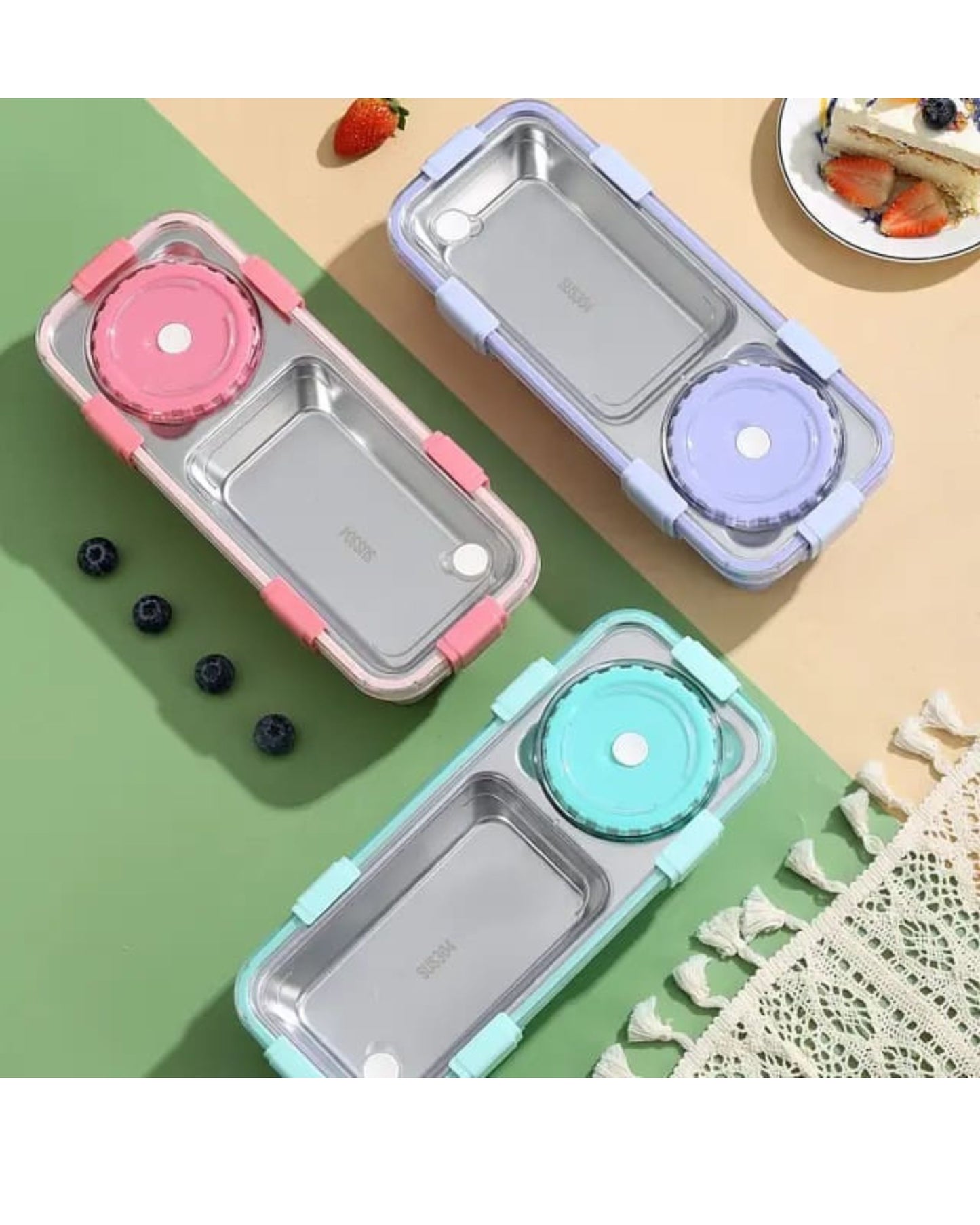 Premium Stainless Steel 2 Part Lunch Box