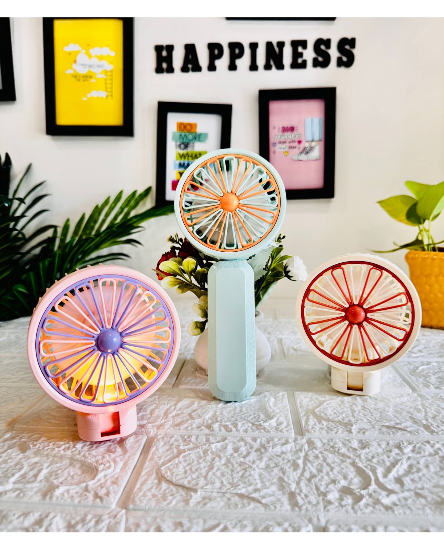 Handheld Electric Foldable Fan With Light