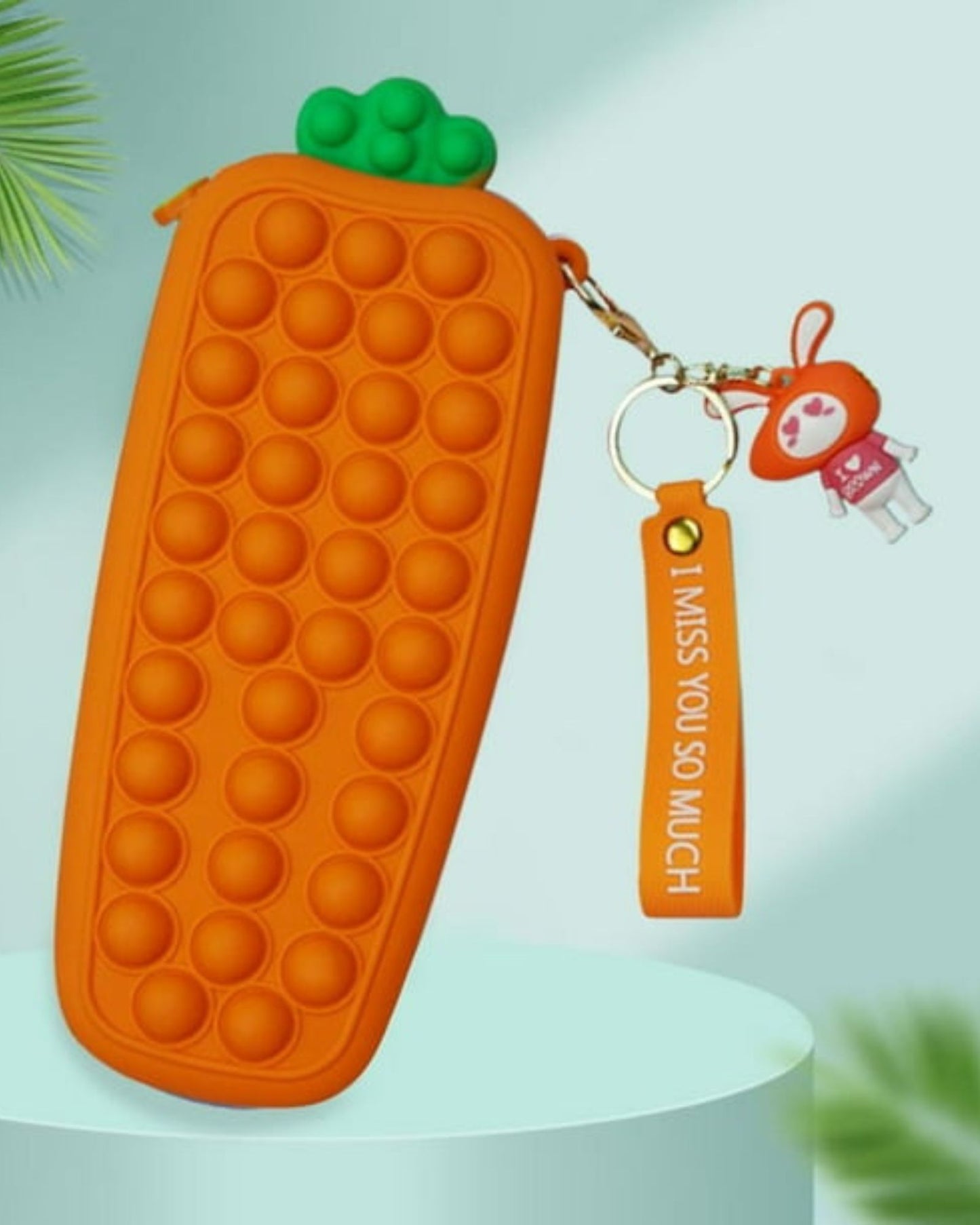 Carrot Silicone Pop It Pencil Pouch