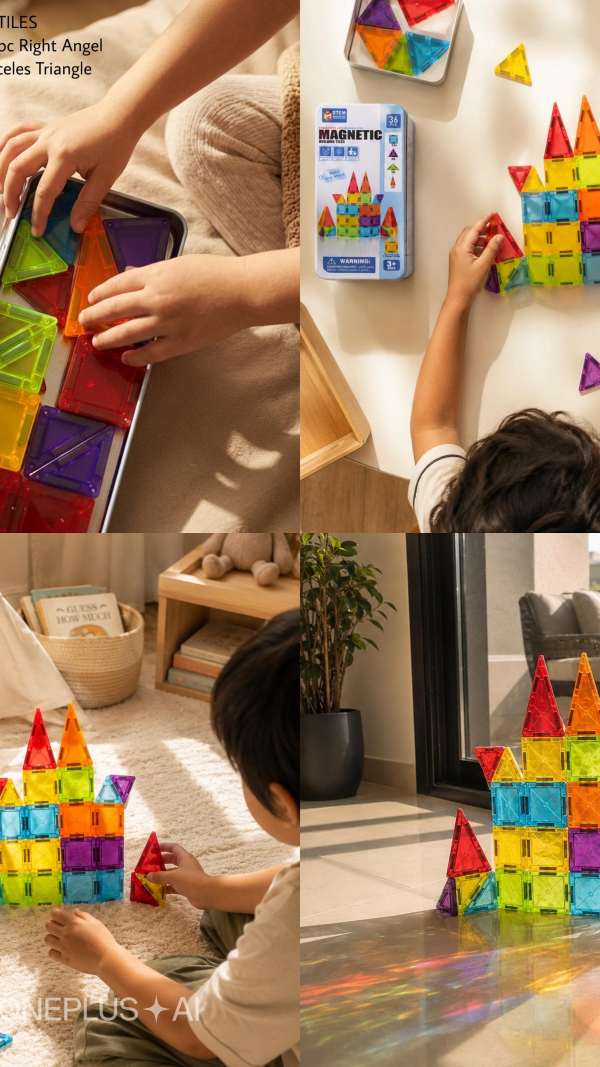 36 pcs Magical Colourful magnetic Building Block Tiles