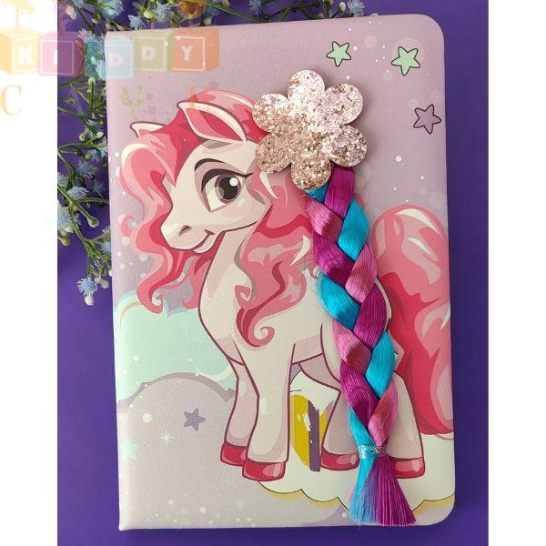 Unicorn Printed Soft Diary With Braide (Random)