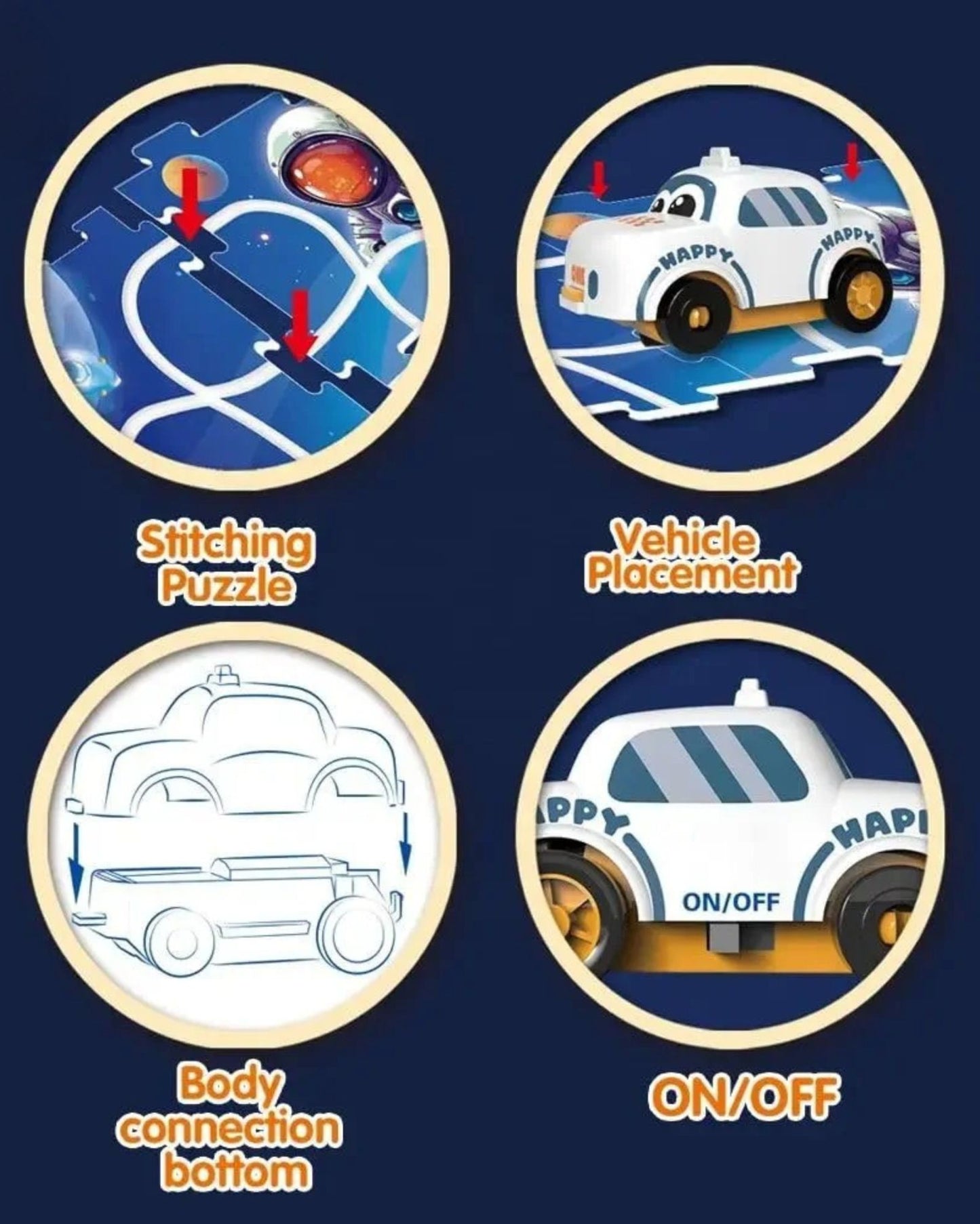 Space Puzzle Track Car - 7Pc