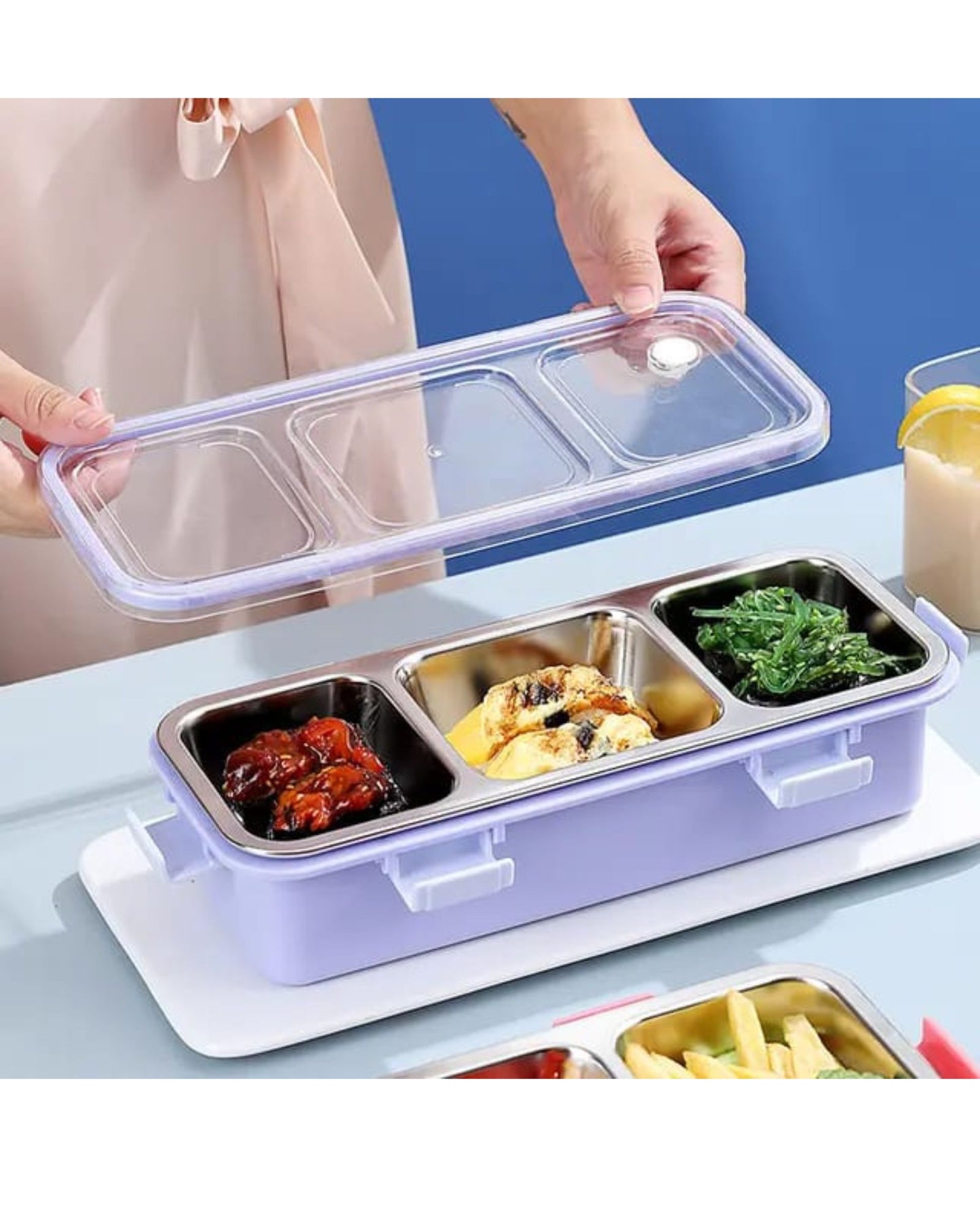 Premium Stainless Steel 3 Part Luch Box