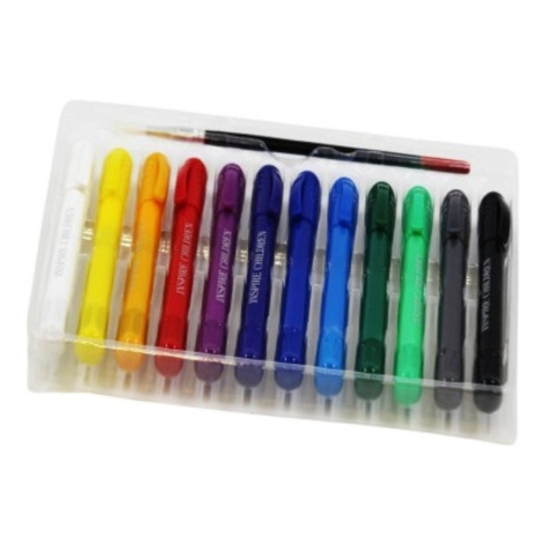 12 Colour Silky Crayons