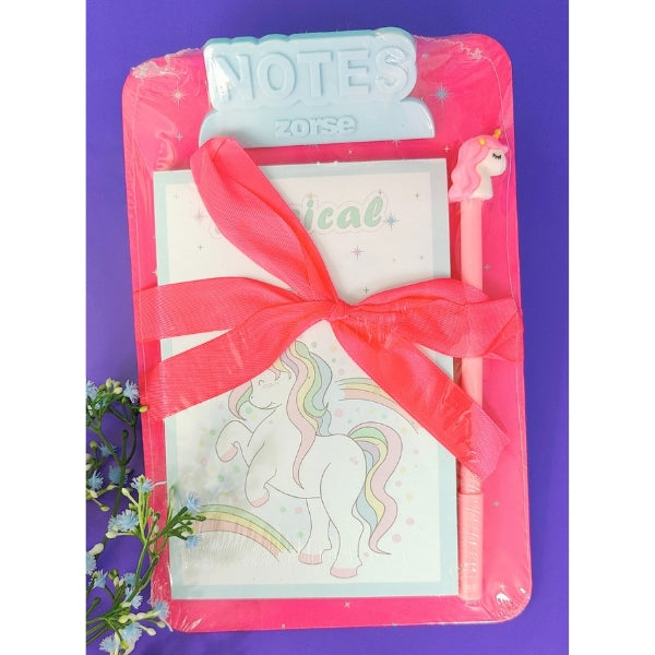 A5 Size Notepad With Clipboard ( Space & Unicorn )