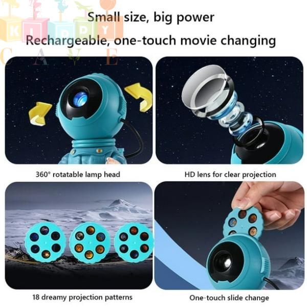 Astronaut Projector Lamp With Multiple Slides