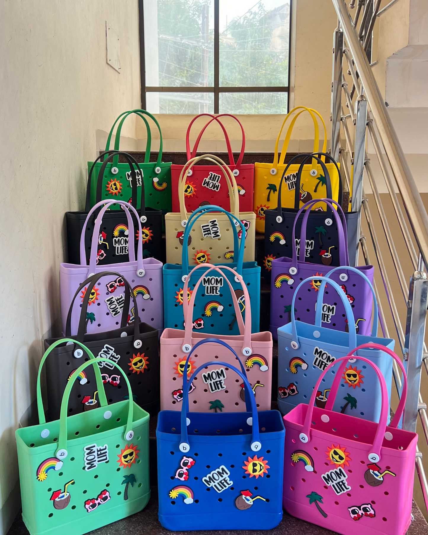 Mom Life - Big Silicone Beach Bag