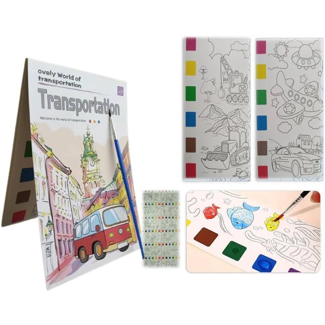 Colouring Pad With 6-Colour Strip And Brush