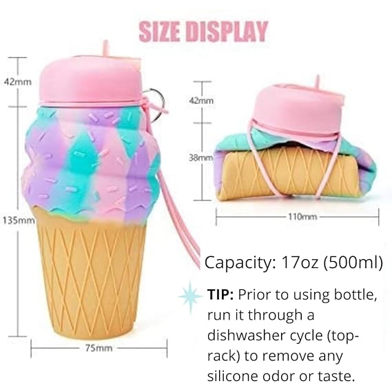 Silicone Icecream Water Bottle