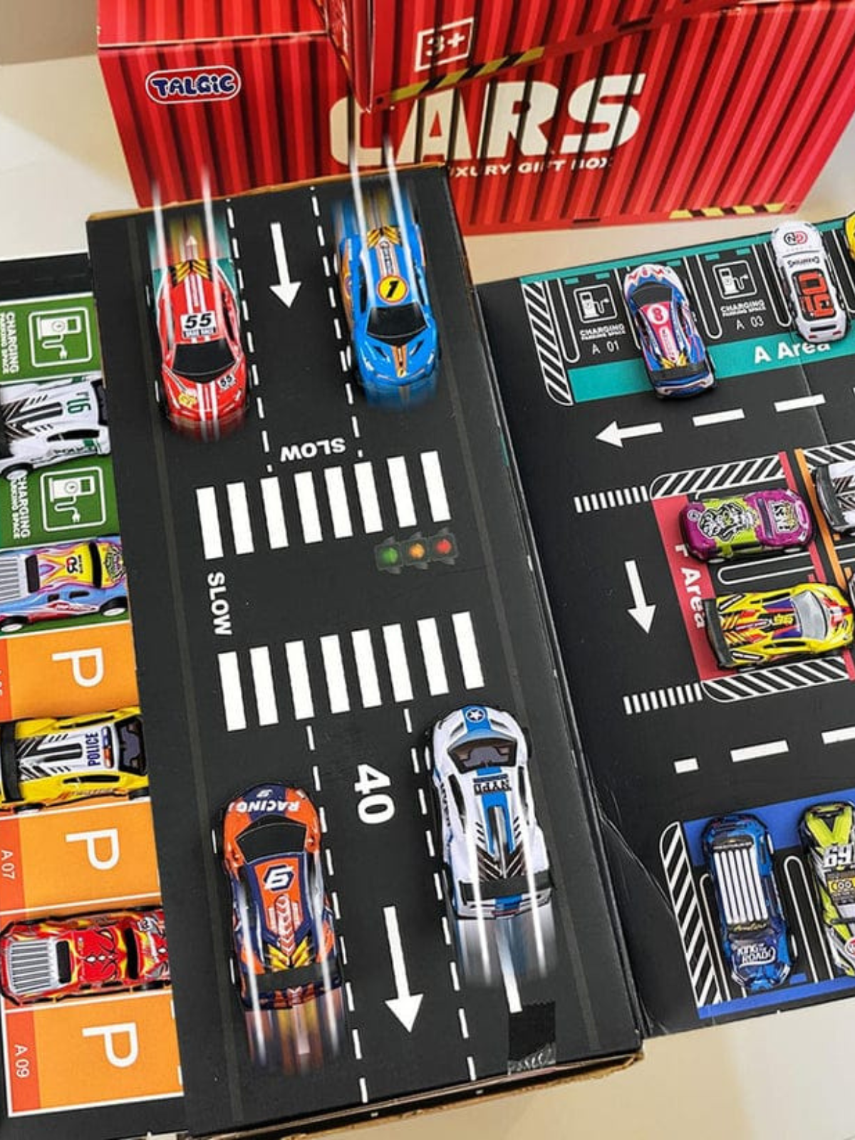 48pc Mini Racing Cars With Container