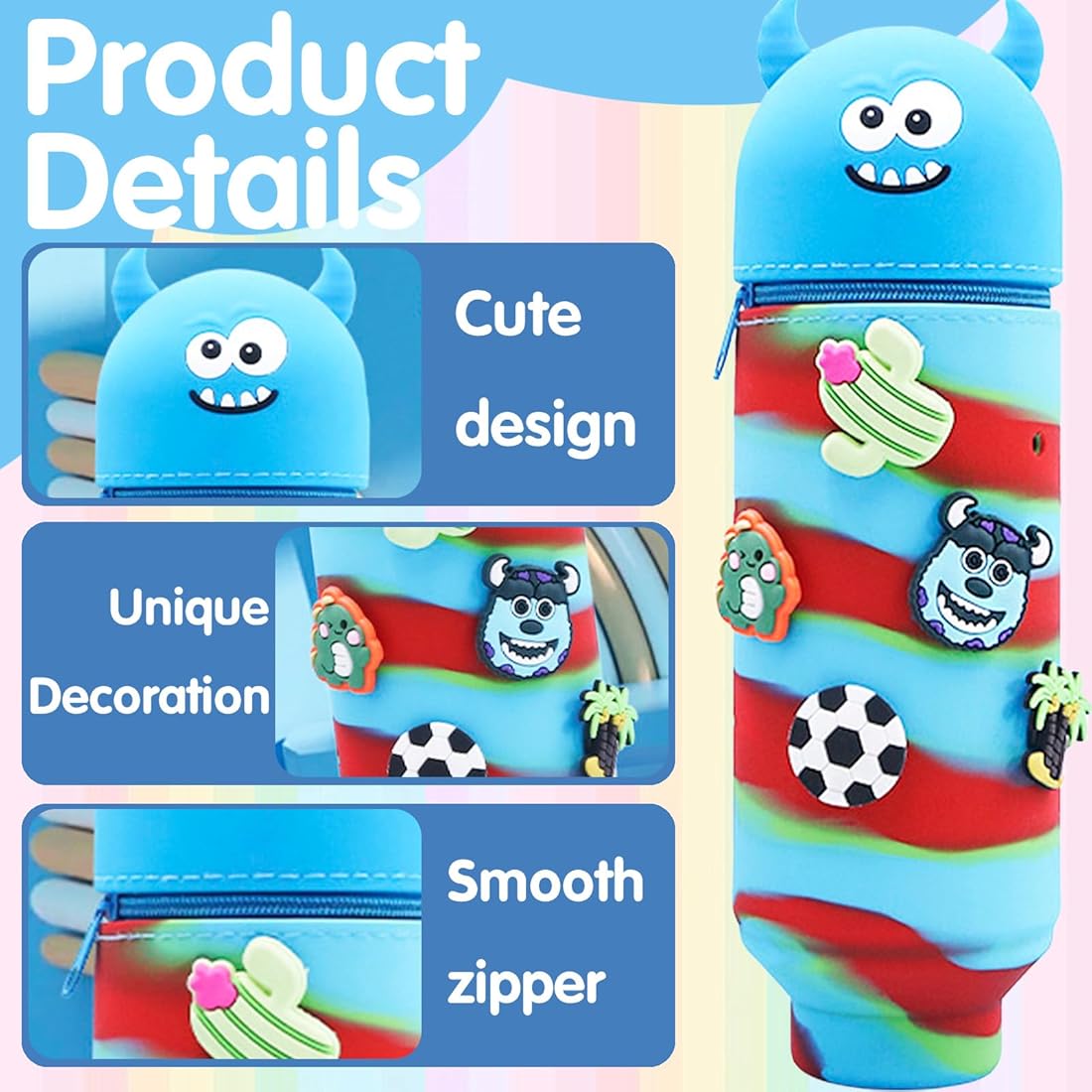 Cute Animal Silicone Pencil Pouch