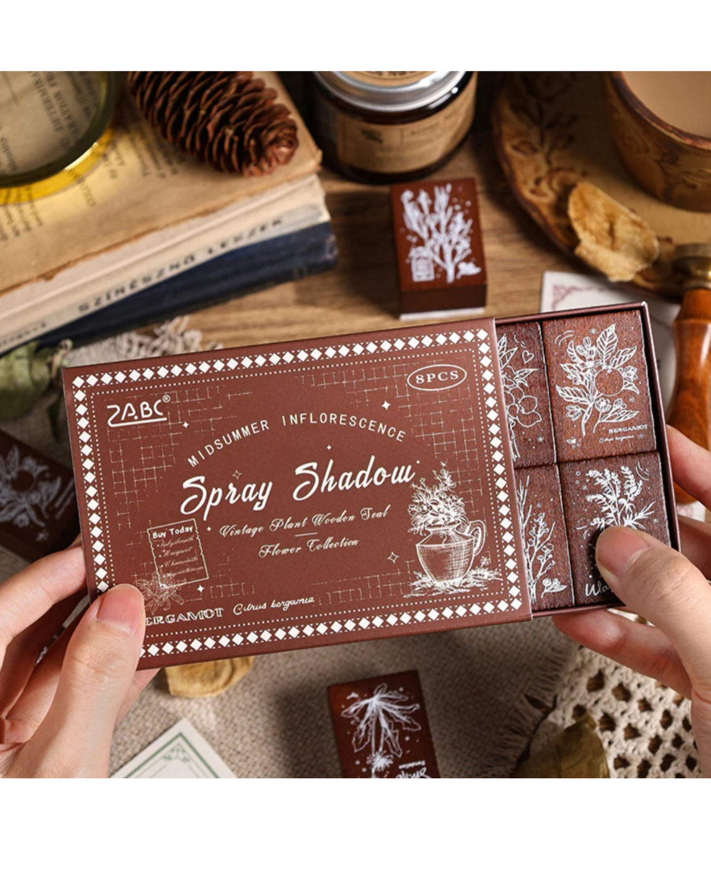 Vintage Wooden Stamp (8 Pcs)