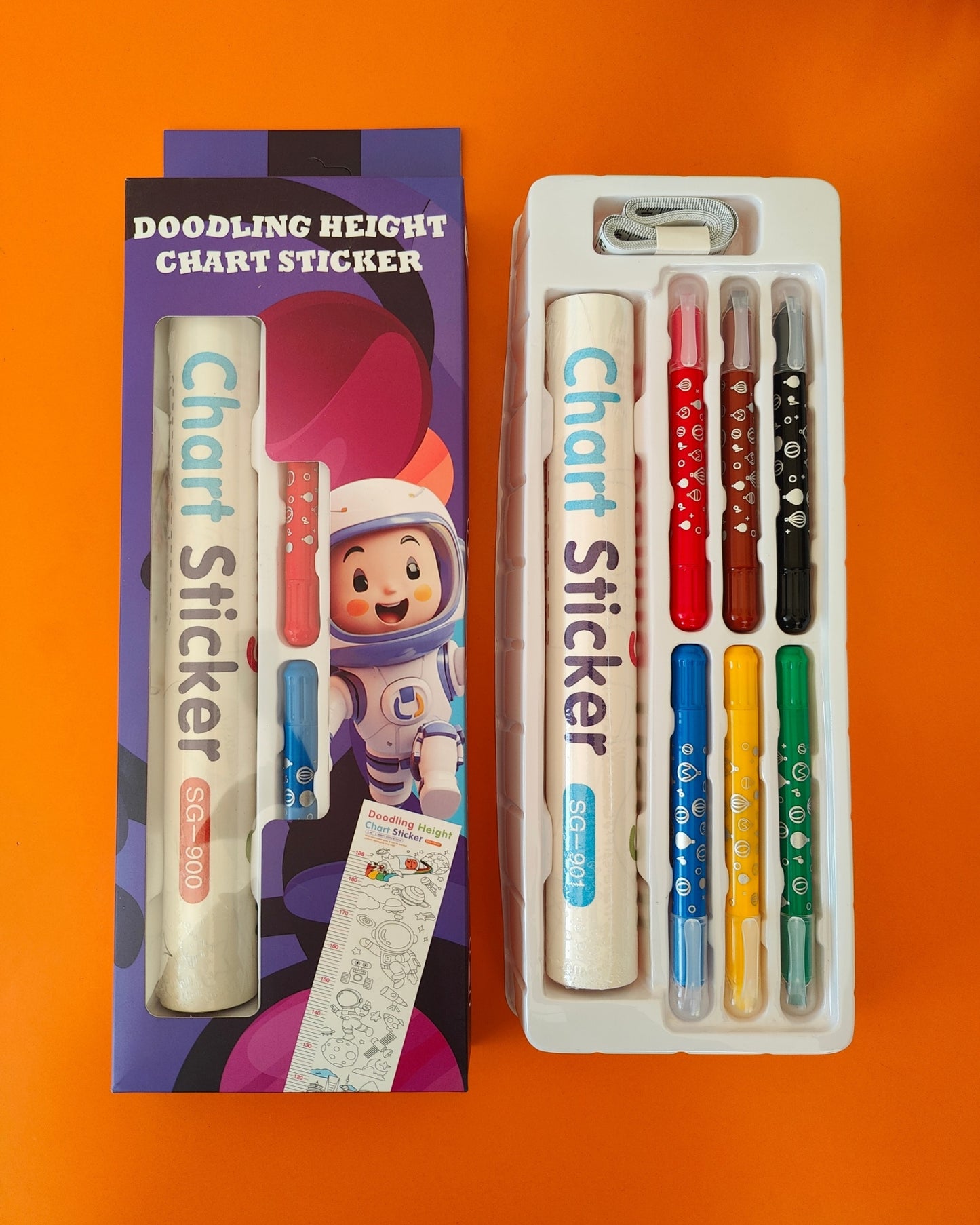 Doodling Height Chart Stickers