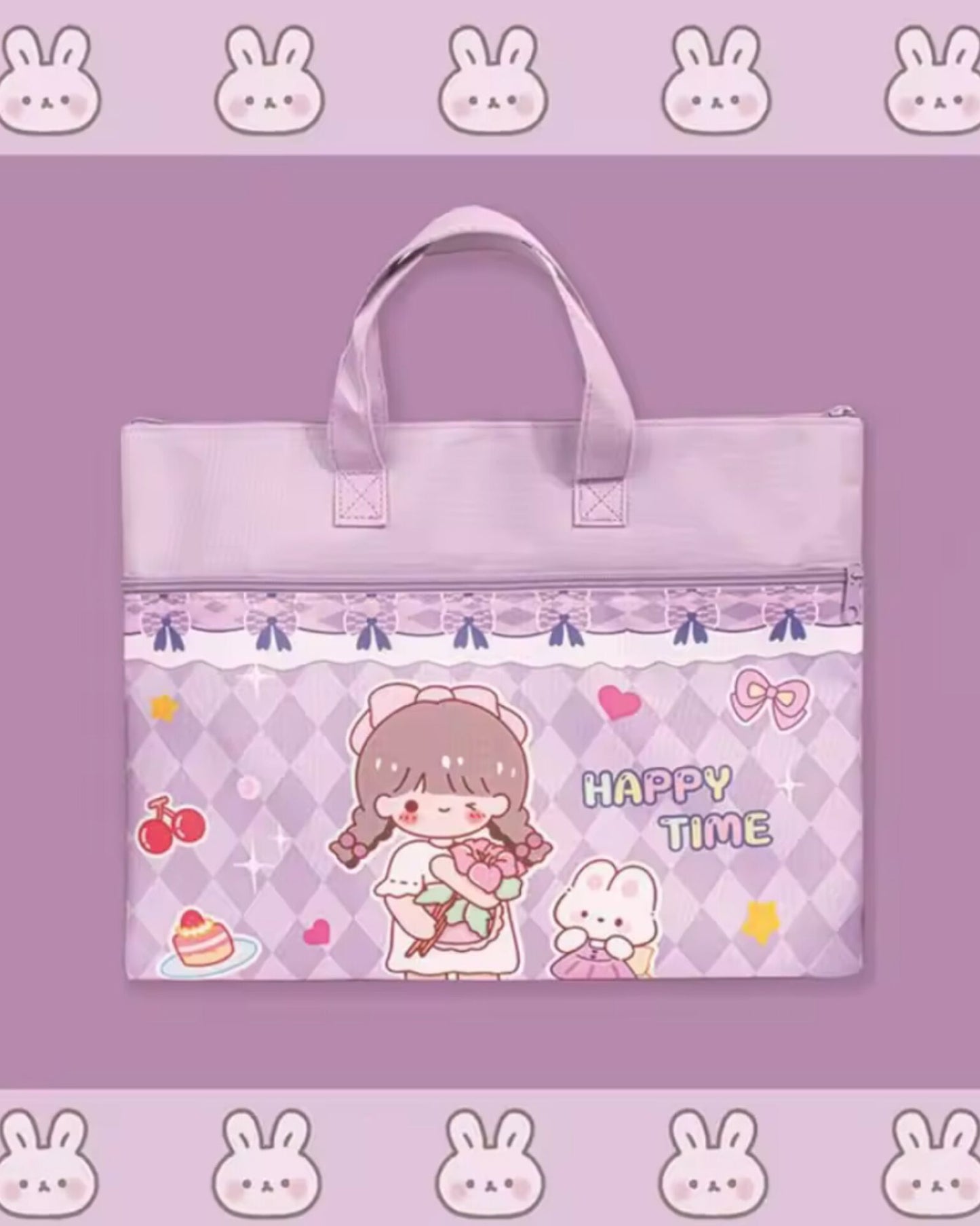 Cartoonistic Carry Bag With Zip Lock