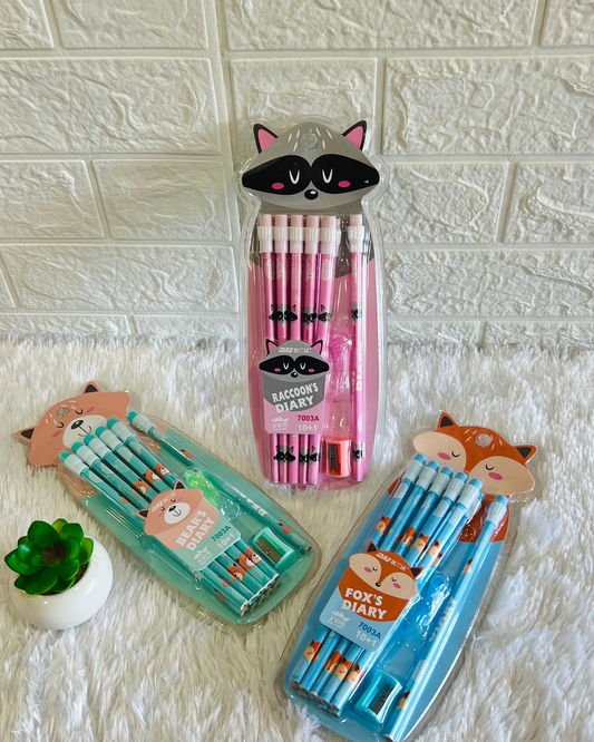Cute Animal 12ps Pencil Set