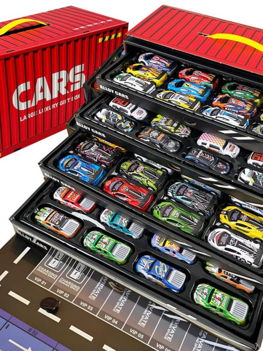 48pc Mini Racing Cars With Container