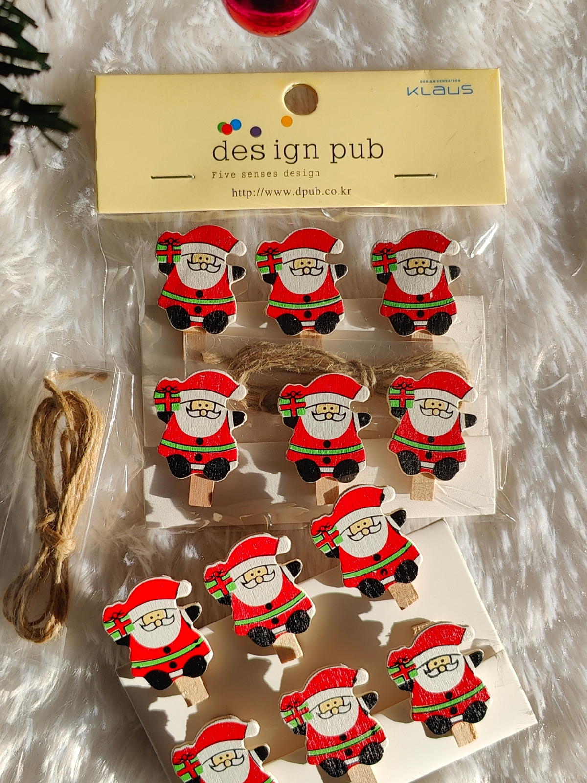 Christmas Wooden Photo Clip (Pack Of 6)