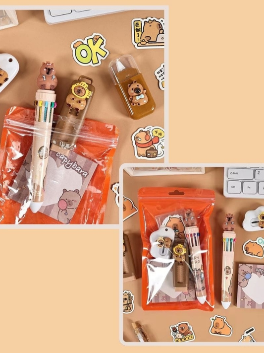 Premium Capybara 5ps Stationery Set