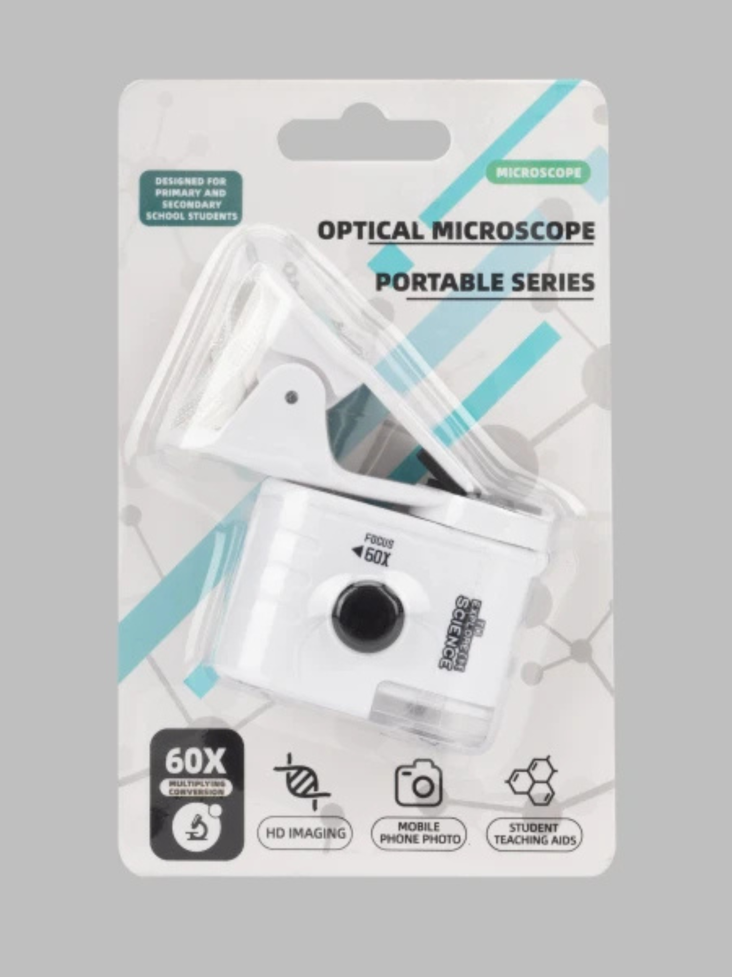 60X Mini LED Handheld Microscope Magnifying Glass