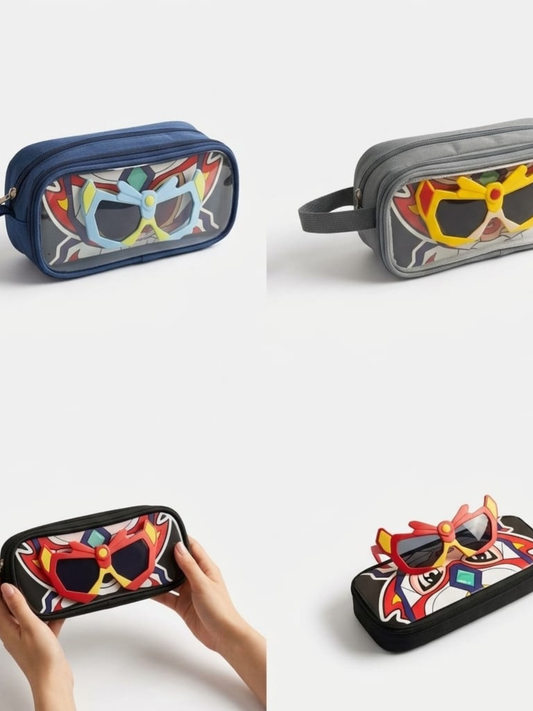 Anime Theme Pencil Pouch With Goggles