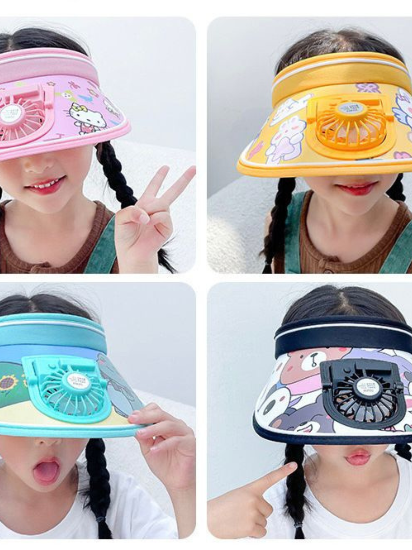 Kids Visor Hat With Fan