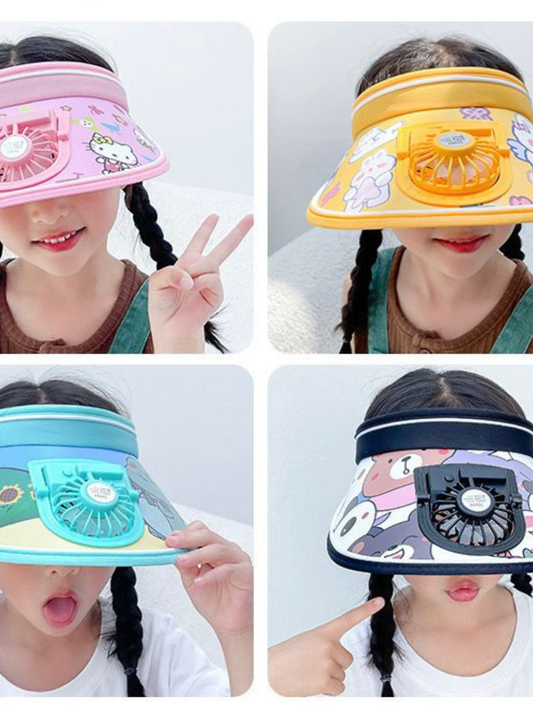 Kids Visor Hat With Fan