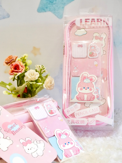 Bunny Pencil Pouch With Sticky Notes