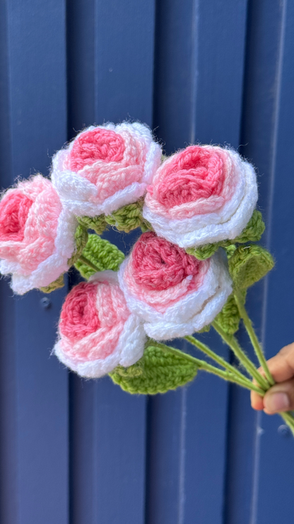 12" Shaded Rose Handcrafted Crochet Flower