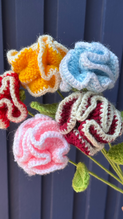 12" Colourful Carnation Handcrafted Crochet Flower