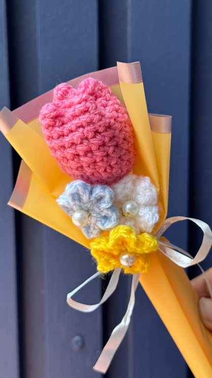 Mini Handcrafted Crochet Flower Bouquet