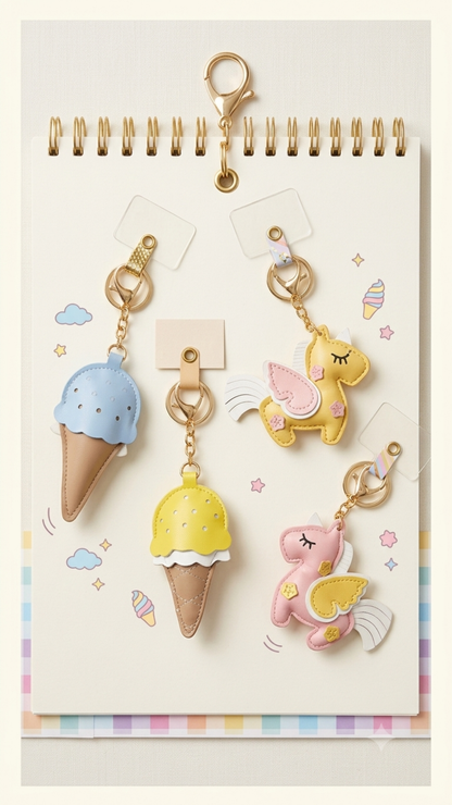 PU Leather Charms And Keychain