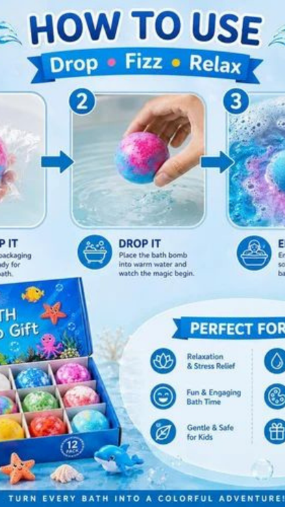 Colorful Bath Bombs With Inside Surprise Toy (Pack Of 2)