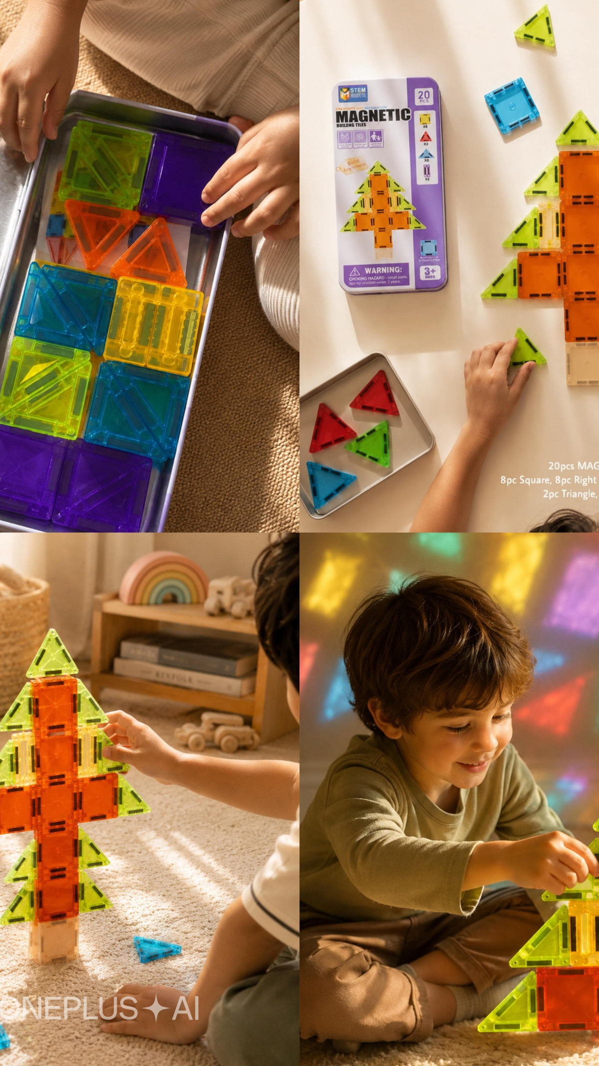 20 pcs Magical Colourful magnetic Building Block Tiles