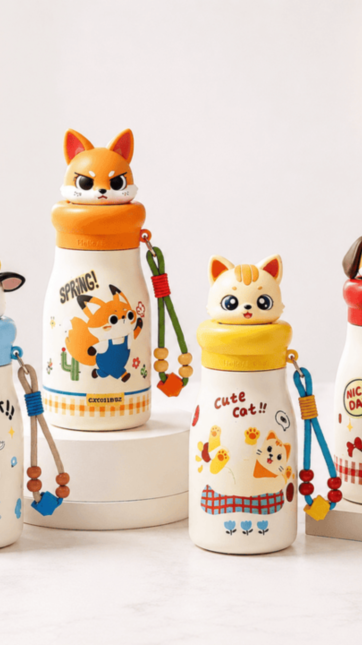 500ml Animal Series Insulated Water Bottle With Carry Strap