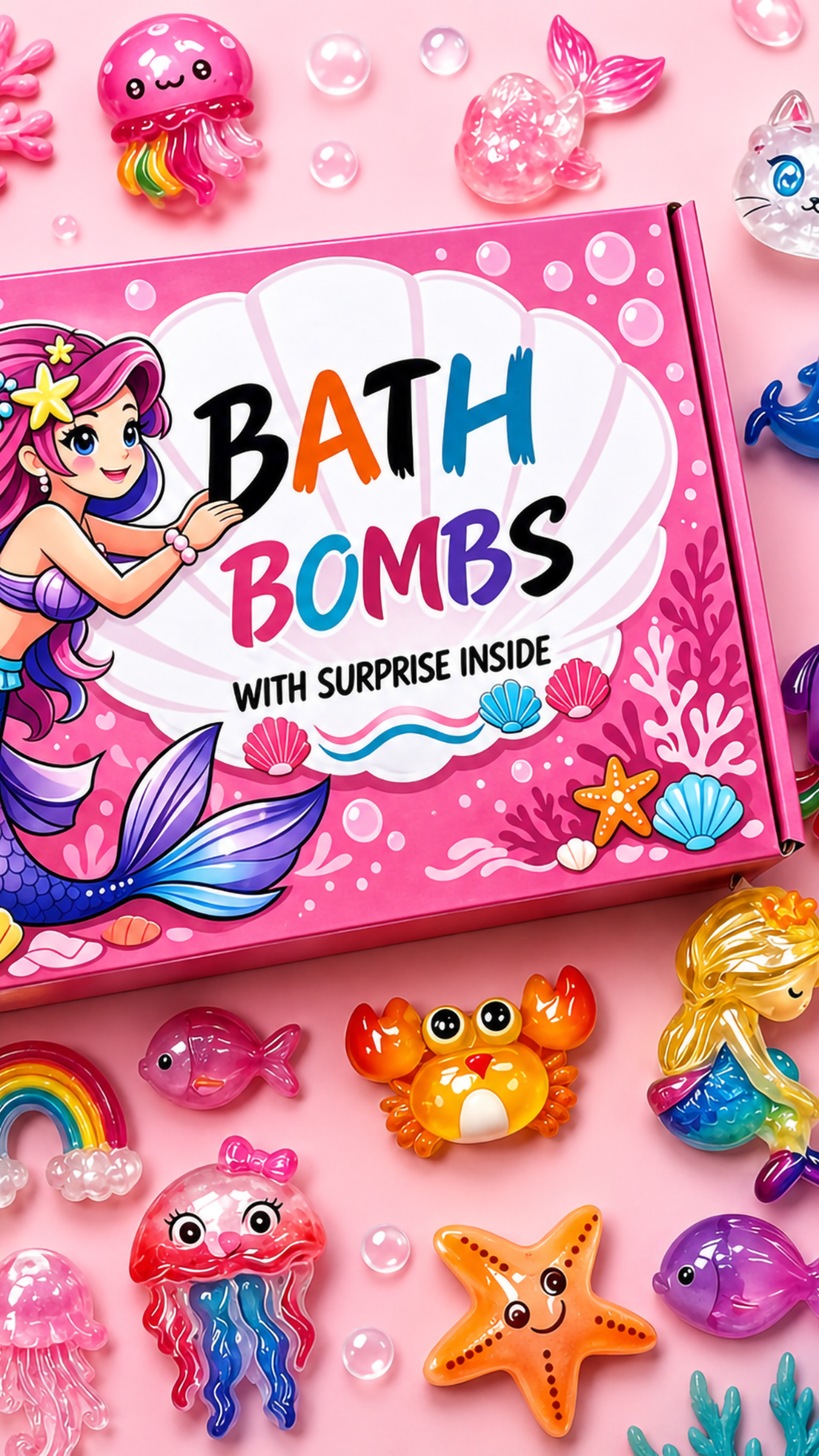 Colorful Bath Bombs With Inside Surprise Toy (Pack Of 2)