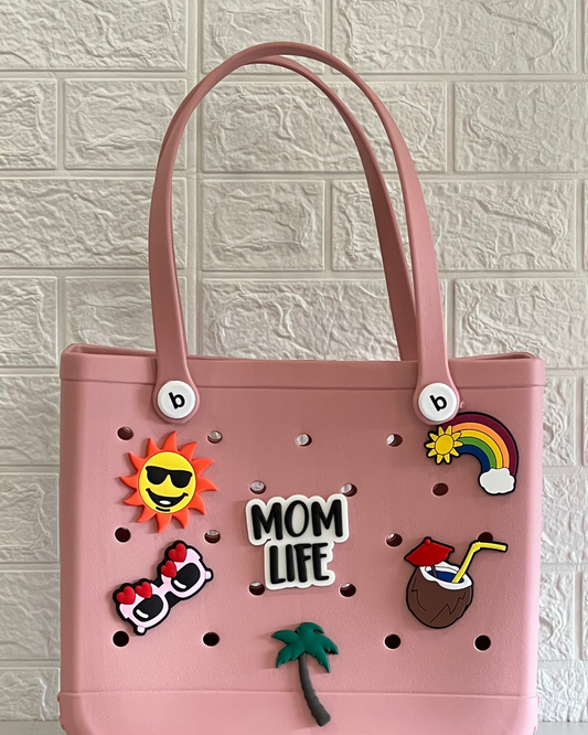 Mom Life - Big Silicone Beach Bag