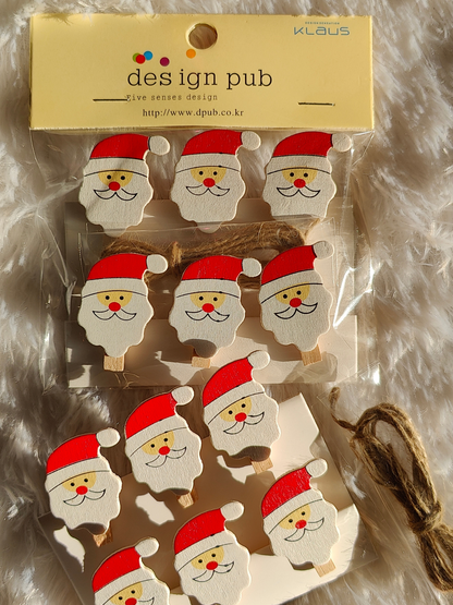 Christmas Wooden Photo Clip (Pack Of 6)