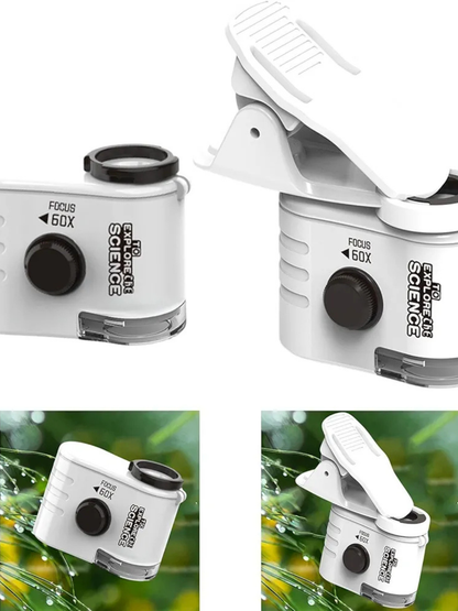 60X Mini LED Handheld Microscope Magnifying Glass
