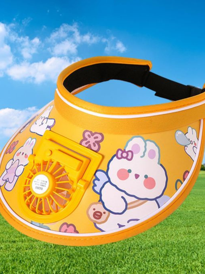 Kids Visor Hat With Fan