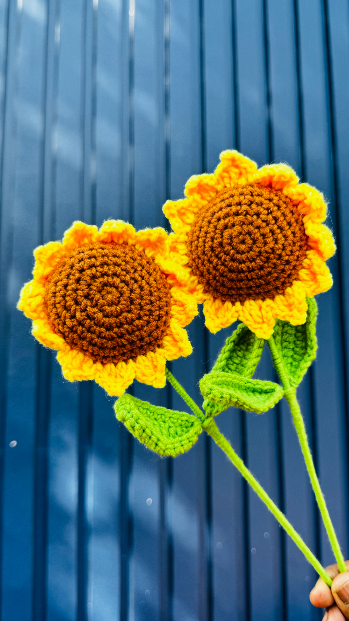 18" Sunny Sunflower Handcrafted Crochet Flower