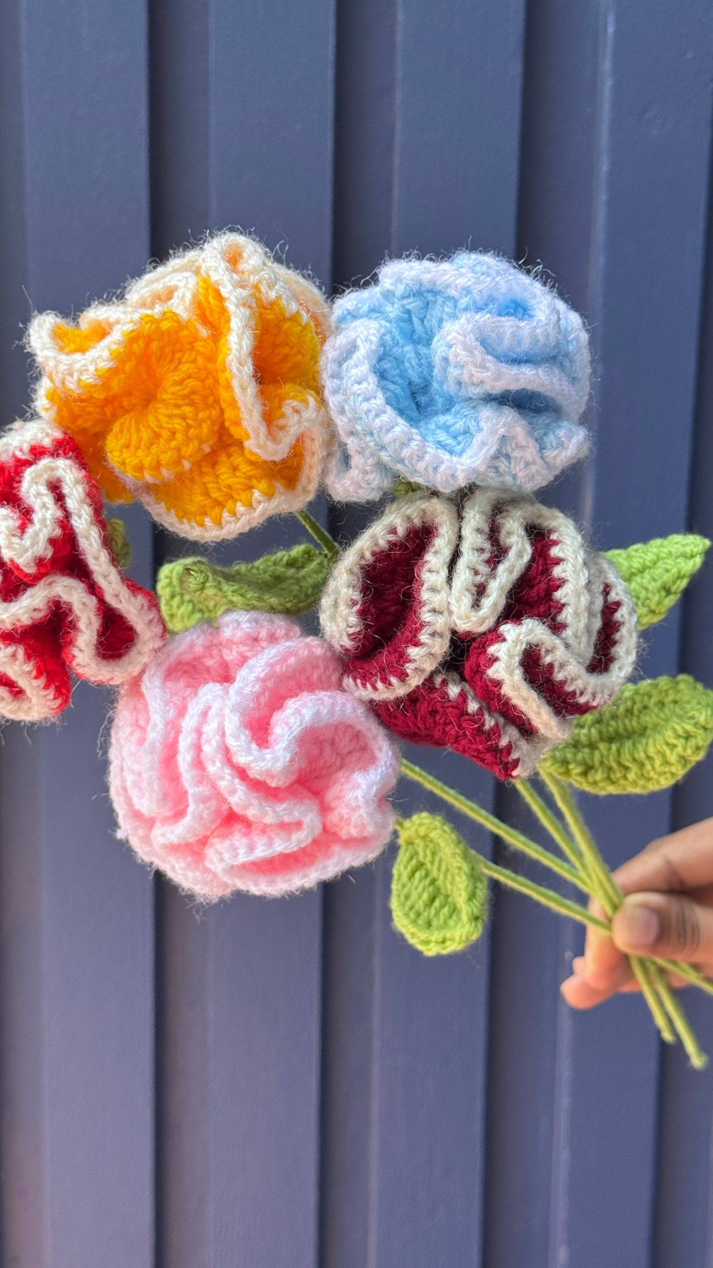 12" Colourful Carnation Handcrafted Crochet Flower