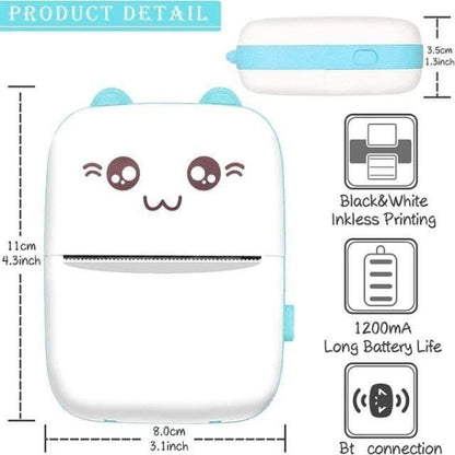 Cute Kitty Mini Portable Printer