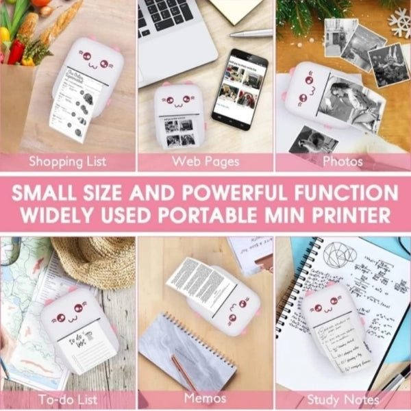 Cute Kitty Mini Portable Printer