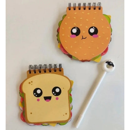 Cute Spiral Diary - Burger & Sandwich