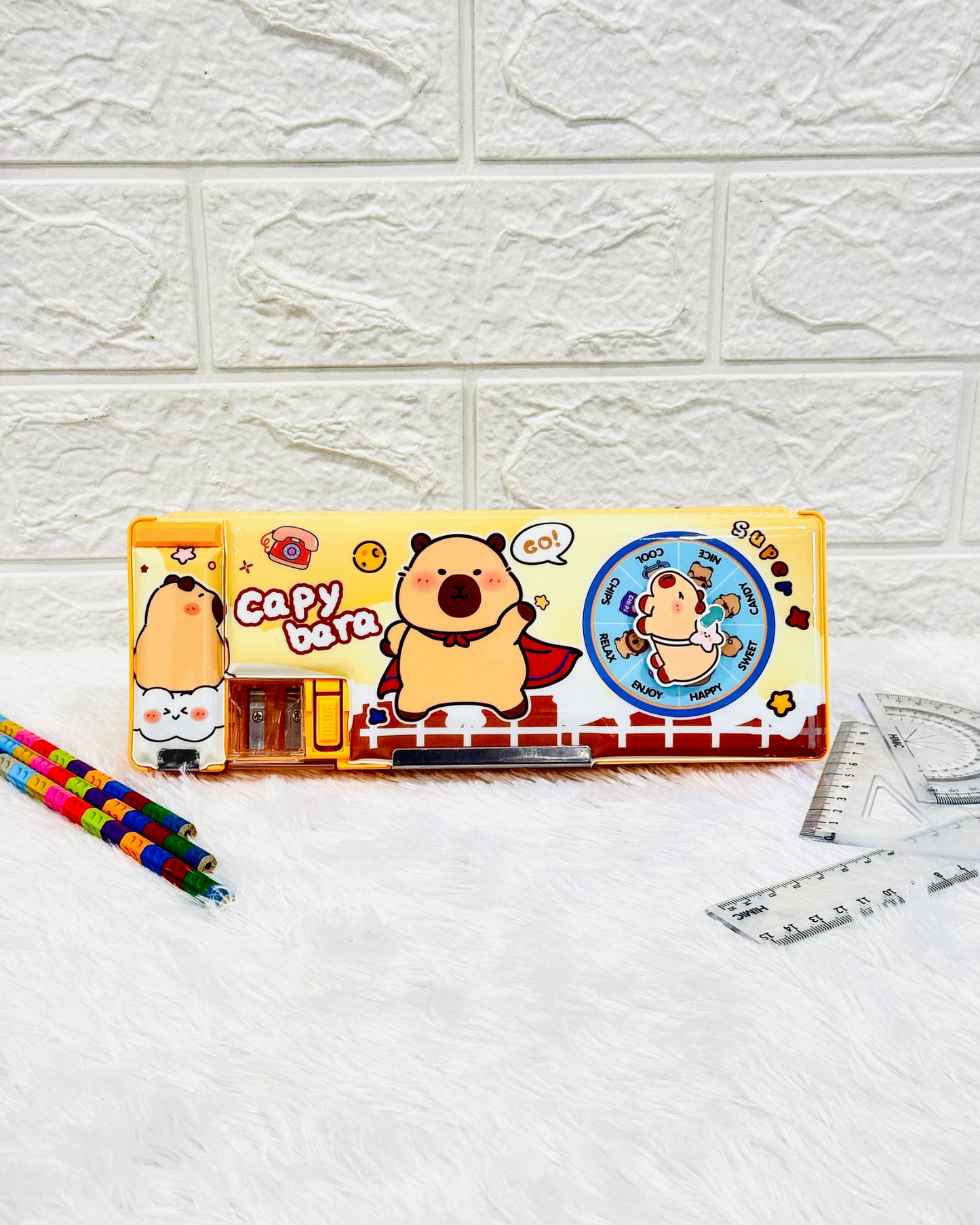 Magnetic Pencil Box With Spinner