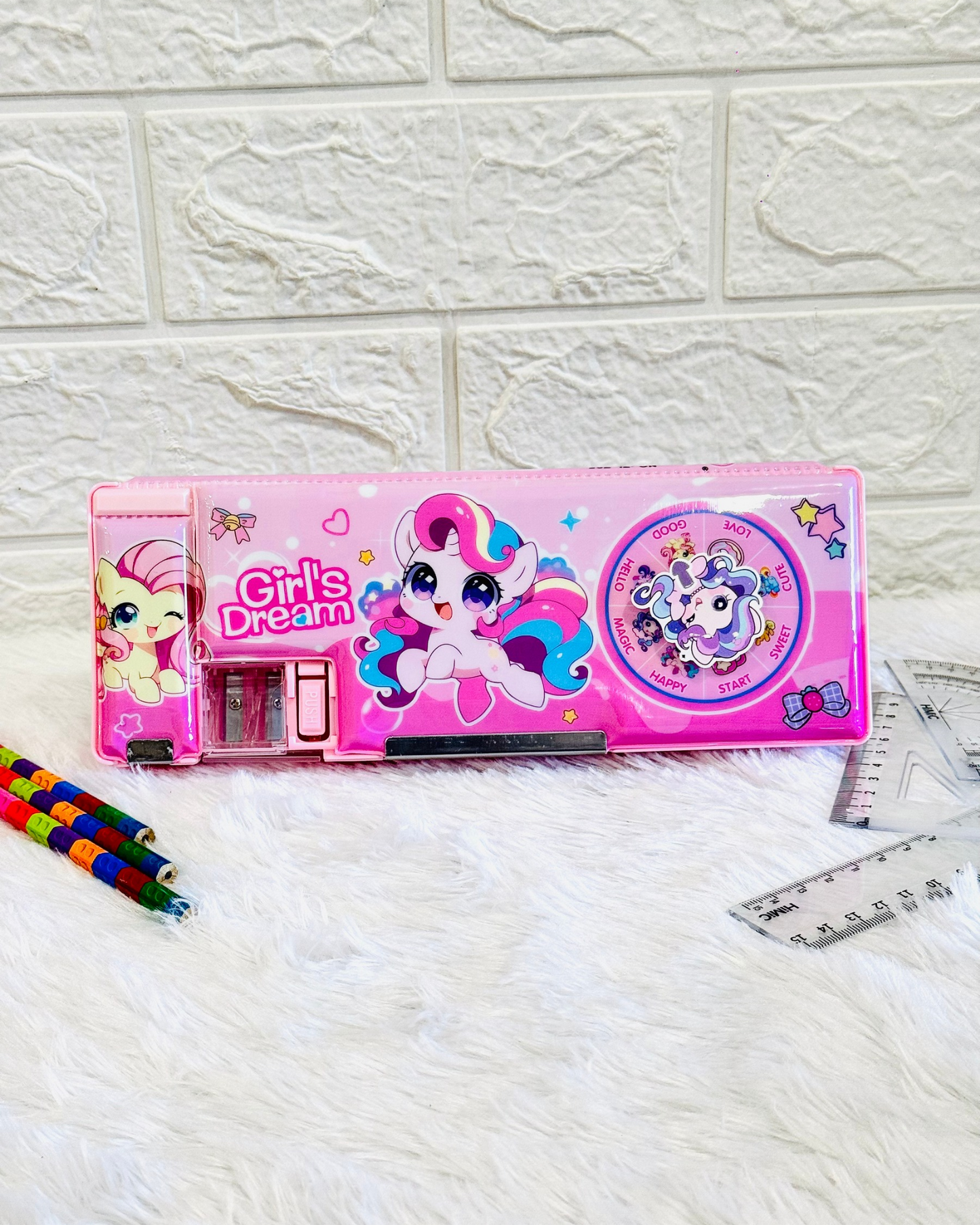 Magnetic Pencil Box With Spinner