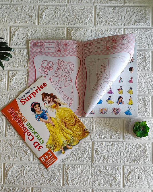3D Colouring Stickers Book (Pack of 4)