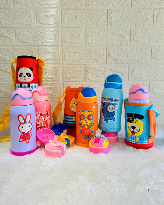 Cover Water Bottle With Dual Cap