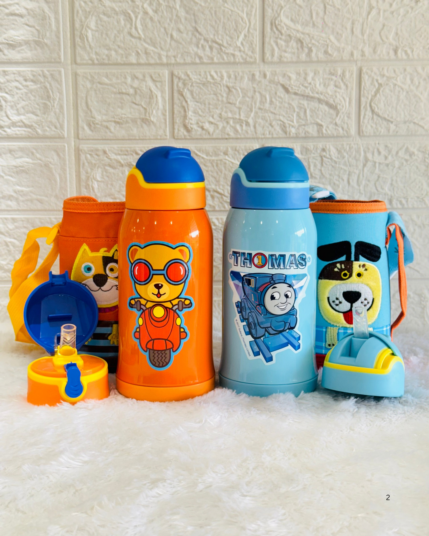 Cover Water Bottle With Dual Cap