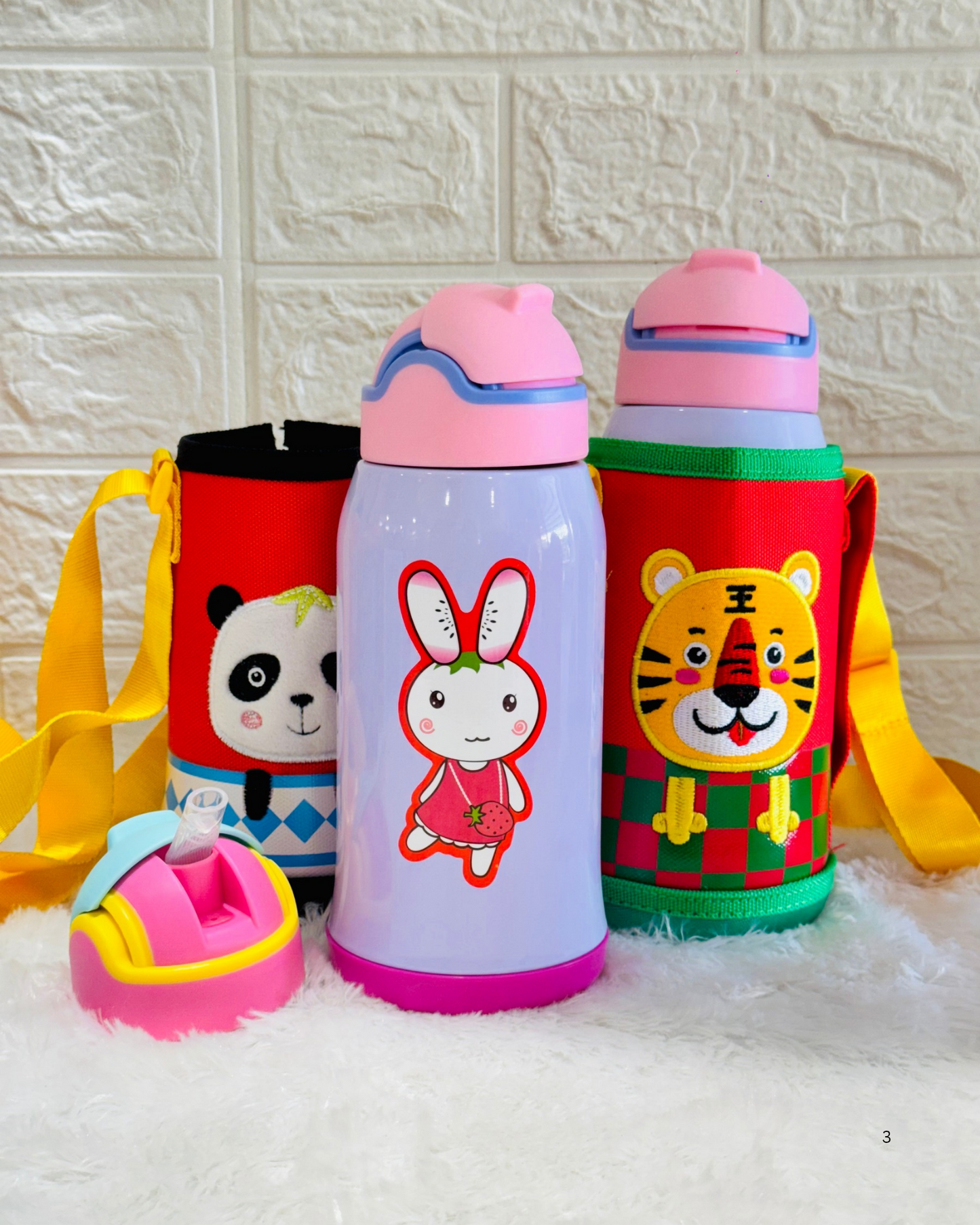 Cover Water Bottle With Dual Cap